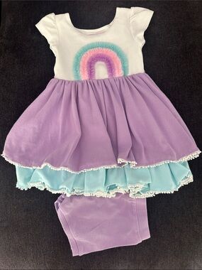 Girl August Lilac Rainbow Lucy Dress - Size 5